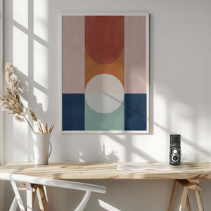 Tablou înramat „Abstract Design With Geometric Shapes” de Elena Ristova