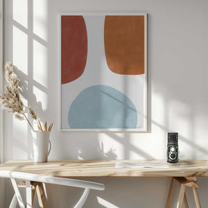Tablou înramat „Colorful Three Organic Shapes” de Elena Ristova