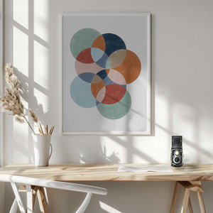 Tablou înramat „Colorful Overlapping Circles” de Elena Ristova