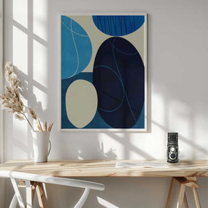 Tablou înramat „Shapes Play3 3blue” de Ana Rut Bre