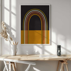 Tablou înramat „Geo Shapes Fall 21 Rainbow Arc” de Ana Rut Bre