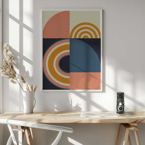 Tablou înramat „Rainbow Plus Shapes  Blue Mustard9” de Ana Rut Bre