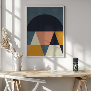 Tablou înramat „Rainbow Plus Shapes  Blue Mustard4” de Ana Rut Bre