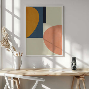 Tablou înramat „Rainbow Plus Shapes  Blue Mustard1” de Ana Rut Bre