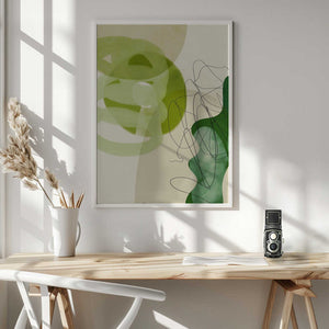 Tablou înramat „Painted Lines Green Tan 3 Kopie” de Ana Rut Bre