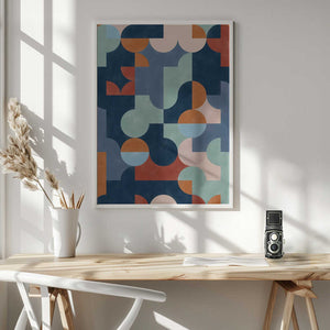 Tablou înramat „Geometric Abstract With Vibrant Colors” de Elena Ristova