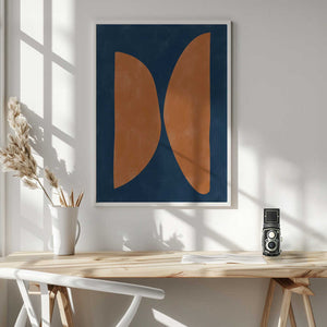 Tablou înramat „Bold Orange Geometric Shapes” de Elena Ristova