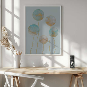 Tablou înramat „Watercolour Circles” de Bilge Paksoylu