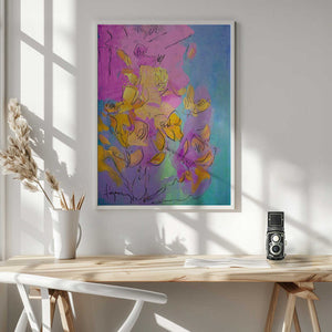 Tablou înramat „Vibrant Petals Dance” de Dorothy Fagan