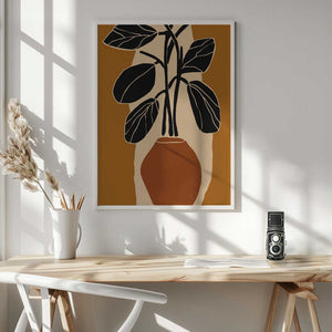 Tablou înramat „Bold Leaf Silhouette” de Treechild