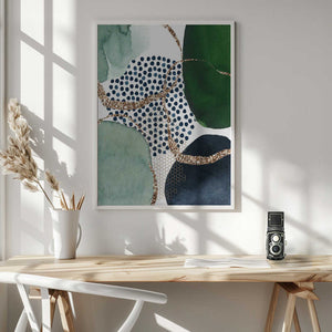 Tablou înramat „Green Shapes” de Sally Ann Moss