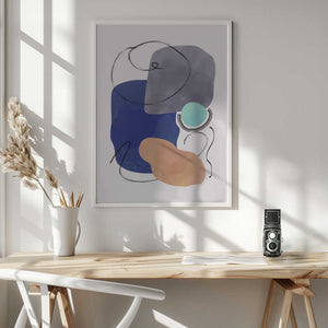Tablou înramat „Watercolor Organic Shapes 5” de Little Dean