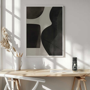Tablou înramat „Black Abstract Collage” de Little Dean