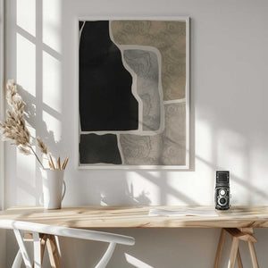 Tablou înramat „Black Abstract Mosaic” de Little Dean
