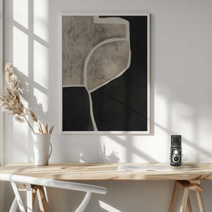 Tablou înramat „Black Abstract Mosaic” de Little Dean