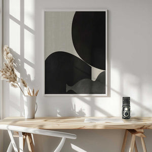 Tablou înramat „Black Abstract With Texture” de Little Dean