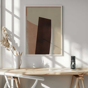 Tablou înramat „Geometric Shapes in Earthy Tones” de Little Dean