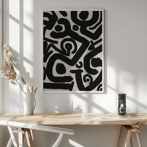 Tablou înramat „Dynamic Pattern of Bold Swirls” de Little Dean