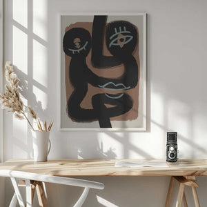 Tablou înramat „Abstract Black Portrait Pair” de Little Dean