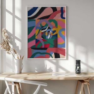 Tablou înramat „Colorful Line Ribbon Abstract” de Little Dean