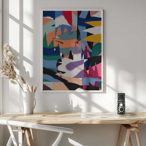 Tablou înramat „Geometrical Cut Out With Ribbons” de Little Dean