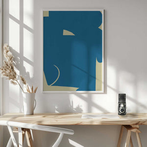 Tablou înramat „Large Abstract Cut Out In Blue” de Little Dean