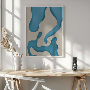 Tablou înramat „Azure Whimsy Flow” de Little Dean