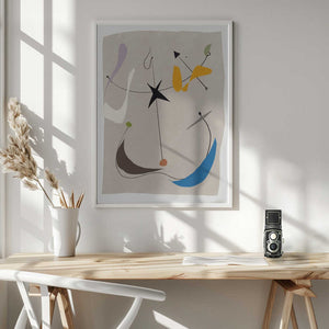 Tablou înramat „Minimalistic Lines and Colorful Shapes” de Little Dean