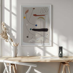 Tablou înramat „Minimalistic Lines and Colorful Shapes” de Little Dean