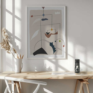 Tablou înramat „Geometric Shapes and Organic Lines” de Little Dean