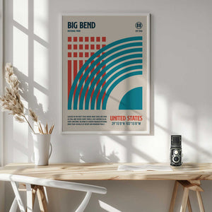 Tablou înramat „Big Bend National Park Travel Poster” de Retrodrome