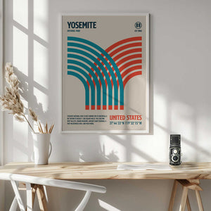 Tablou înramat „Yosemite National Park Travel Poster” de Retrodrome