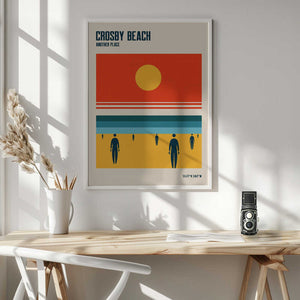 Tablou înramat „Crosby Beach Iron Men Liverpool Merseyside” de Retrodrome