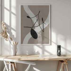 Tablou înramat „Beige abstract No.2” de Anne-Marie Volfova