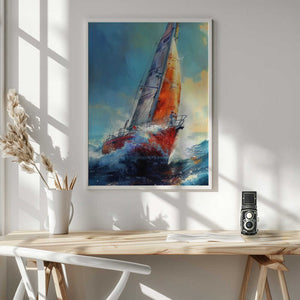 Tablou înramat „Yacht racing sport art 30” de Justyna Jaszke