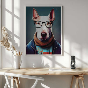 Tablou înramat „Hipster dog animal art” de Justyna Jaszke
