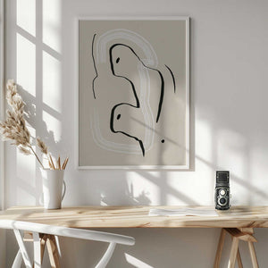 Tablou înramat „Reclining nude line art” de Little Dean