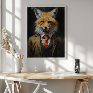 Tablou înramat „Fox hipster” de Justyna Jaszke