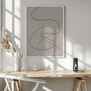 Tablou înramat „Minimal Line Art Abstract Drawing 02” de Little Dean