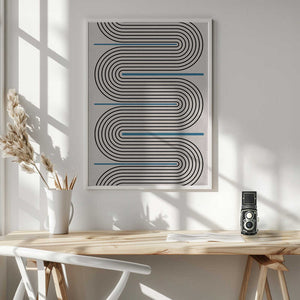 Tablou înramat „Curved Lines Harmony” de THE MIUUS STUDIO