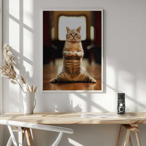 Tablou înramat „Cat yoga 12” de Justyna Jaszke