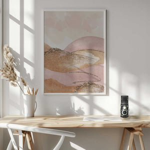 Tablou înramat „Landscape in pink-2” de Sally Ann Moss