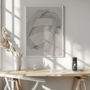 Tablou înramat „Abstract Grey Intersections 02” de Lucrecia Caporale