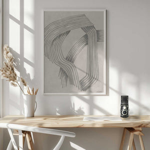 Tablou înramat „Abstract Grey Intersections 01” de Lucrecia Caporale