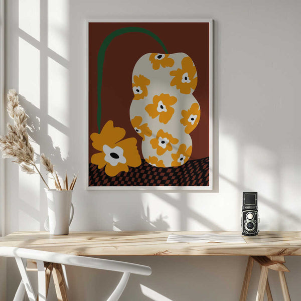 Tablou înramat „Blooms & Pottery” de Miho Art Studio