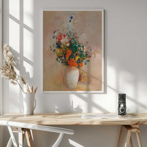 Tablou înramat „Vase of Flowers” de Odilon Redon
