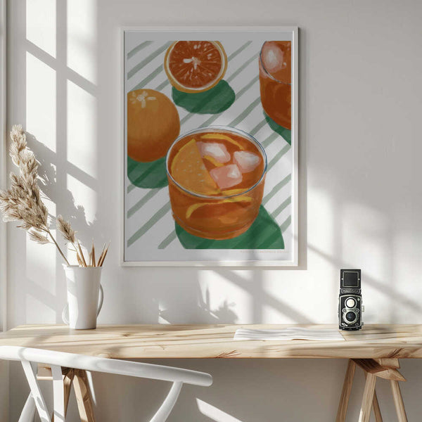 Tablou înramat „Pandc Cocktailandstripes Copy 2” de Jenny Liz Rome