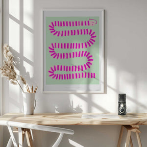 Tablou înramat „Pandc Pinksnake Copy” de Jenny Liz Rome