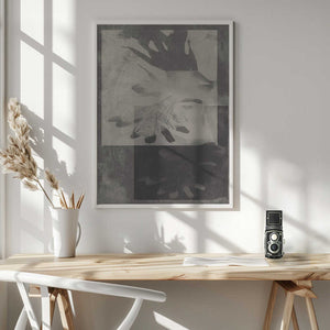 Tablou înramat „Whispering Leaves – Abstract Pattern in Taupe and White” de Dina Dankers