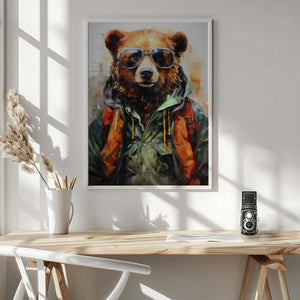 Tablou înramat „Bear Watercolor Animal Art (2)” de Justyna Jaszke